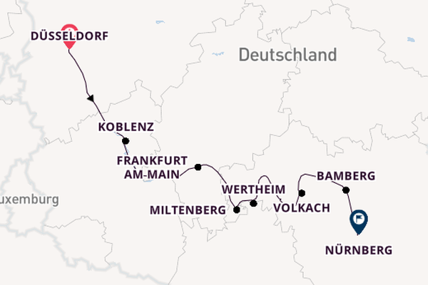 Main ab Düsseldorf, Deutschland auf der MS VIVA MOMENTS