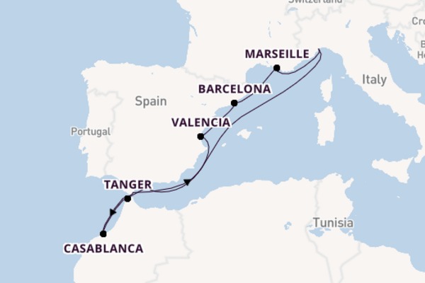 Westelijke Middellandse Zee vanaf Savona, Italië met de Costa Fortuna