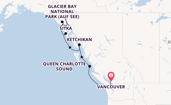 Alaska ab Vancouver, Kanada auf der Seabourn Encore
