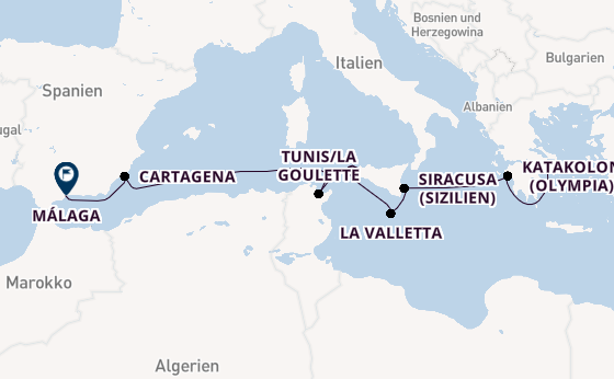 Mittelmeer ab Piräus (Athen), Griechenland auf der Azamara Quest