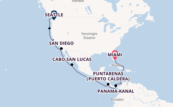 USA Westküste ab Miami auf der MSC Poesia