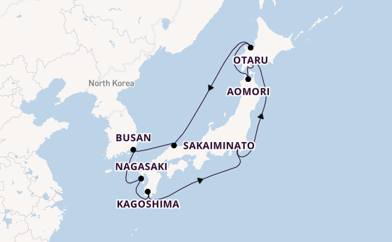 Japan from Tokyo, Japan with the Diamond Princess