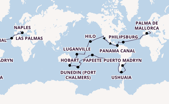 Round-the-World Trip from Buenos Aires, Argentina with the MSC Magnifica