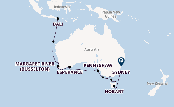 Australia from Bali, Indonesia with the Marina
