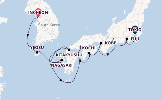 Japan vanaf Incheon, Zuid-Korea met de Azamara Pursuit