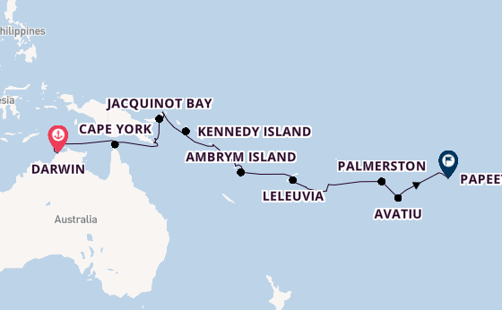 South Pacific from Darwin, Australia with the Silver Cloud