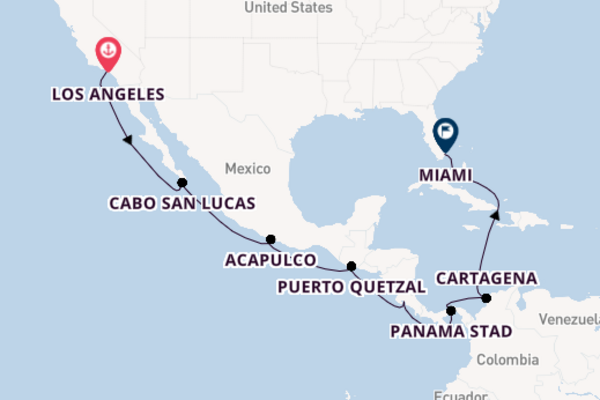 Cruise naar Miami via Puerto Caldera (Puntarenas)