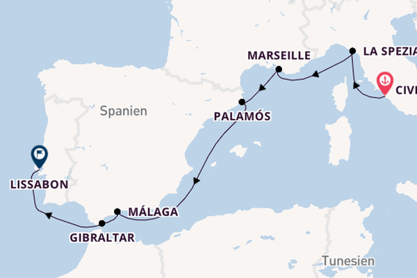 Westliches Mittelmeer ab Civitavecchia (Rom), Italien auf der Seven Seas Splendor