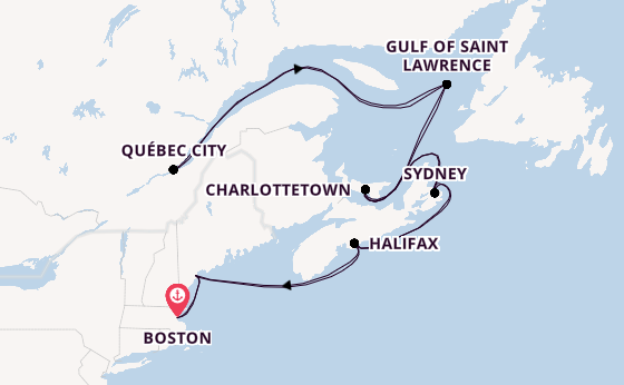 New England from Boston, Massachusetts, USA with the Zuiderdam