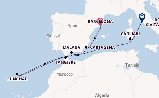 Western Mediterranean from Barcelona, Spain with the Celebrity Equinox