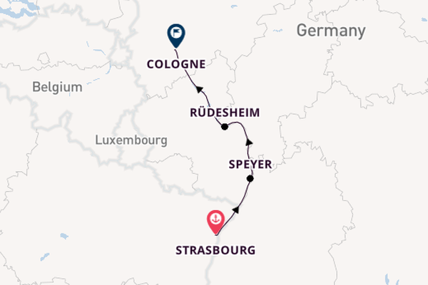 Rhine River, Europe from Strasbourg, France with the MS Lafayette 