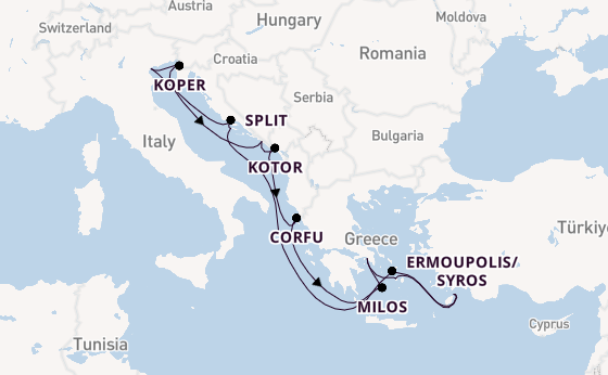 Eastern Mediterranean from Athens (Piraeus), Greece with the EXPLORA II