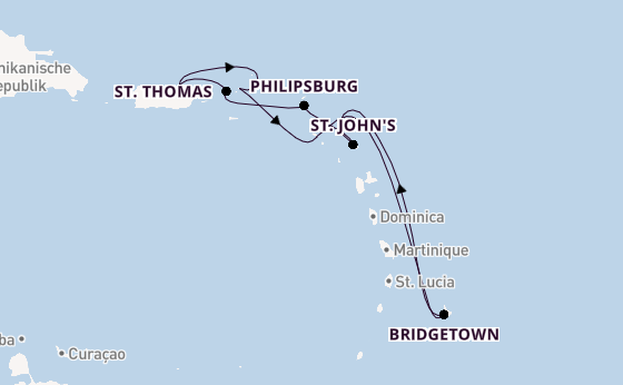 Karibik ab San Juan, Puerto Rico auf der Norwegian Prima