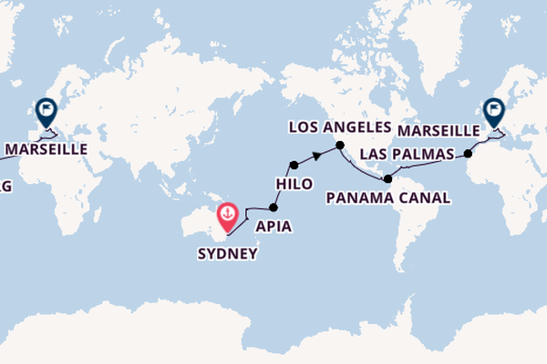 Round-the-World Trip from Sydney, Australia with the MSC Magnifica