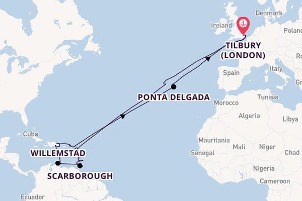 44 day cruise with the Ambition to Tilbury (London)