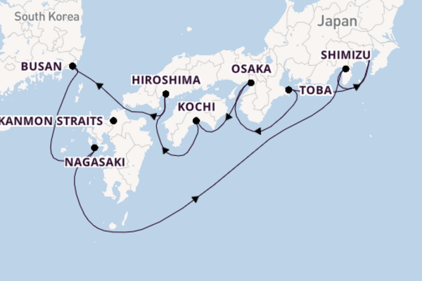 Cruise in 11 dagen naar Tokio met Princess Cruises