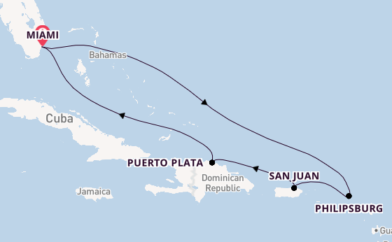 Caribbean vanaf Miami, Verenigde Staten met de Independence of the Seas