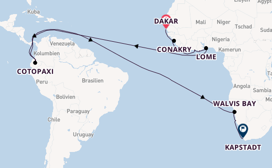 Transatlantik ab Dakar, Senegal auf der HANSEATIC nature