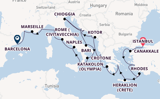 Mediterranean Sea from Istanbul, Turkey with the Viking Neptune