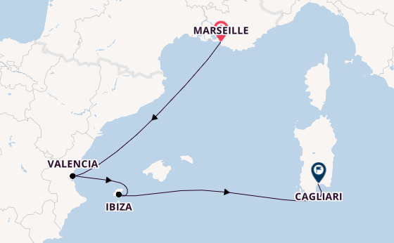 Western Mediterranean from Marseille, France with the MSC Musica