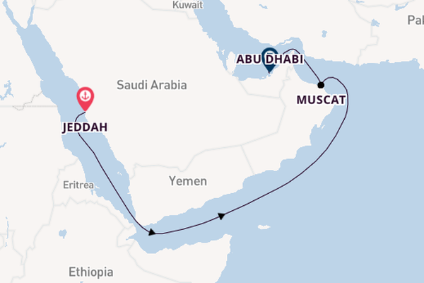 Middle East from Jeddah, Saudi Arabia with the Celestyal Discovery