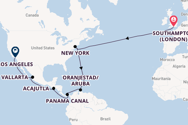 Transatlantic from Southampton, England with the Queen Victoria