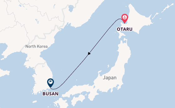East Asia from Otaru, Japan with the Costa Serena