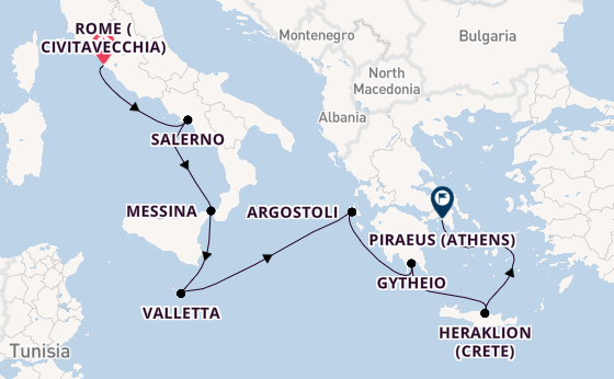 Mediterranean from Rome (Civitavecchia), Italy with the Seven Seas Explorer