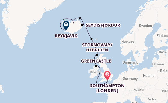 Britse Eilanden vanaf Southampton (Londen), Engeland met de EXPLORA III
