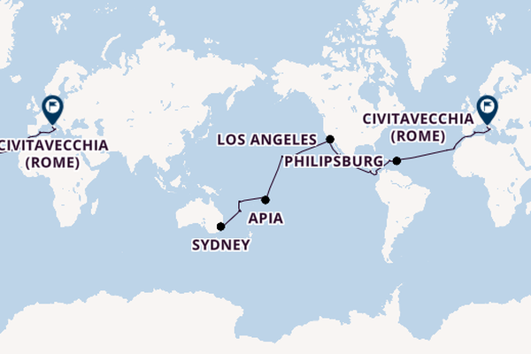 Wereldreizen vanaf Sydney, Australië met de MSC Magnifica