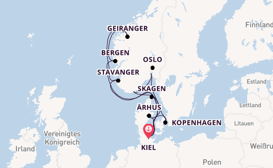 Große Skandinavien-Reise ab Kiel