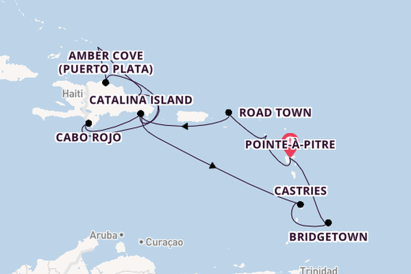 Karibik ab Pointe-à-Pitre, Guadeloupe auf der Costa Pacifica