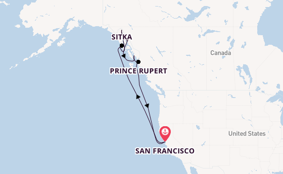 Alaska & West Canada from San Francisco, USA with the Carnival Luminosa
