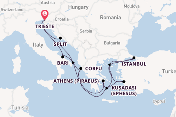 Cruise with MSC Cruises from Trieste