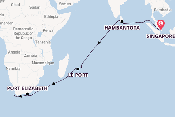 Zuidoost-Azië vanaf Singapore, Singapore met de Mein Schiff 6