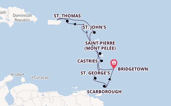 Caribbean vanaf Bridgetown, Barbados met de Azamara Quest