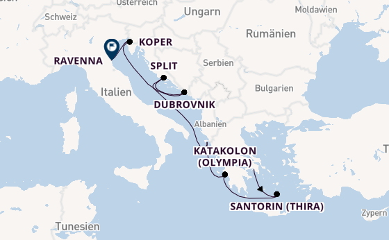 Östliches Mittelmeer ab Piräus (Athen), Griechenland auf der Norwegian Pearl