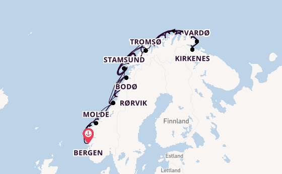 Norwegen ab Bergen, Norwegen auf der MS Nordnorge