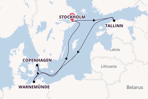 Baltic Sea from Stockholm, Sweden with the MSC Splendida