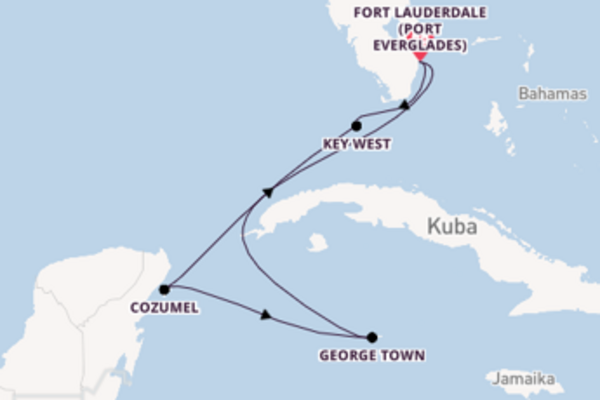 Traumhafte Kreuzfahrt über Key West ab Fort Lauderdale (Port Everglades)