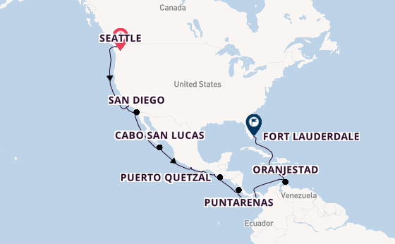 Amerikaanse Westkust vanaf Seattle, Verenigde Staten met de Eurodam