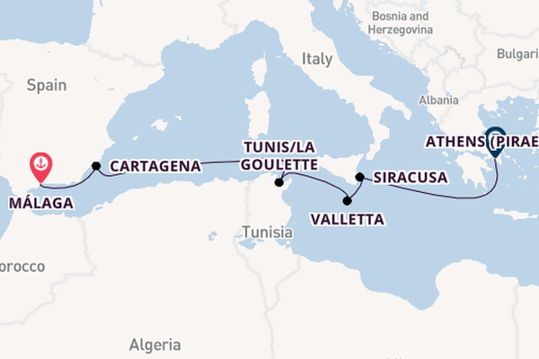 Mediterranean Sea from Málaga, Spain with the Azamara Journey