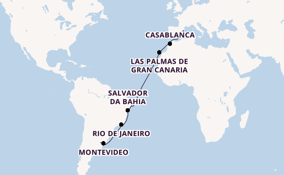 Transatlantic from Barcelona, Spain with the MSC Splendida
