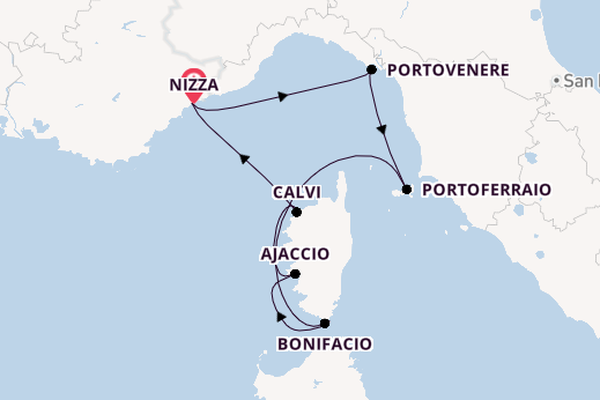 Westliches Mittelmeer ab Nizza, Frankreich auf der Royal Clipper