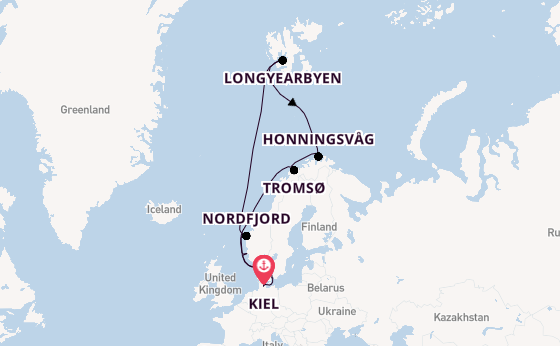 Noorwegen vanaf Kiel, Duitsland met de Mein Schiff 7