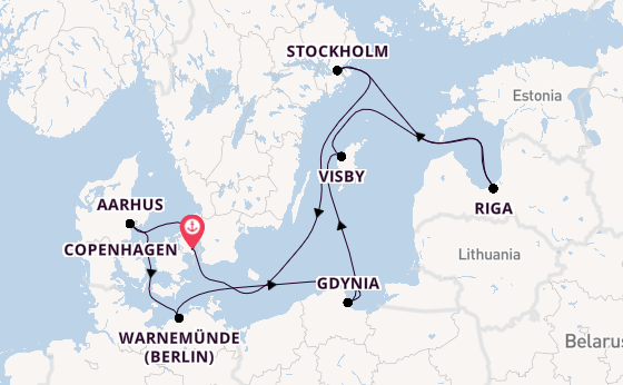 Baltic Sea from Copenhagen, Denmark with the MSC Magnifica