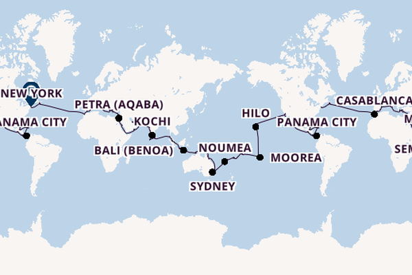 World Cruise from Miami, Florida with the Seven Seas Splendor