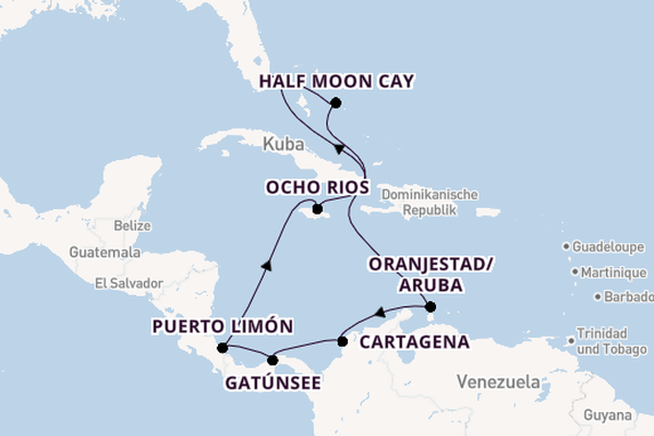Karibik ab Fort Lauderdale (Port Everglades), USA auf der Nieuw Amsterdam