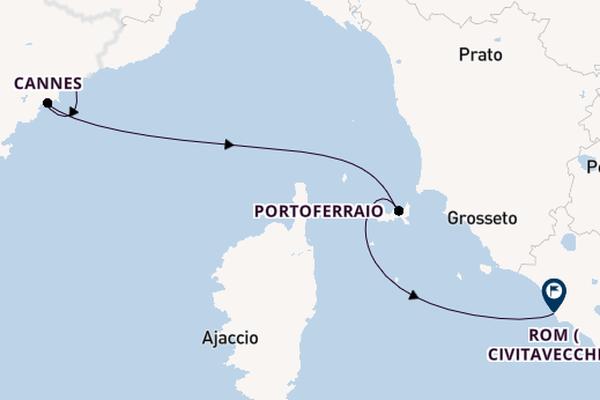 Westliches Mittelmeer ab Nizza, Frankreich auf der SEA CLOUD II