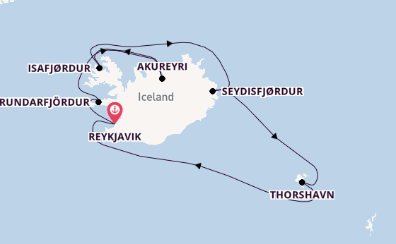 Arctica vanaf Reykjavik, IJsland met de Norwegian Star